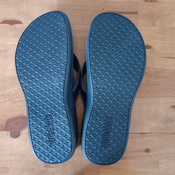 Vionic Tide Toe Post Women's Orthotic Sandals, Patent Leather Navy, Size US 8M - Picture 8 of 9